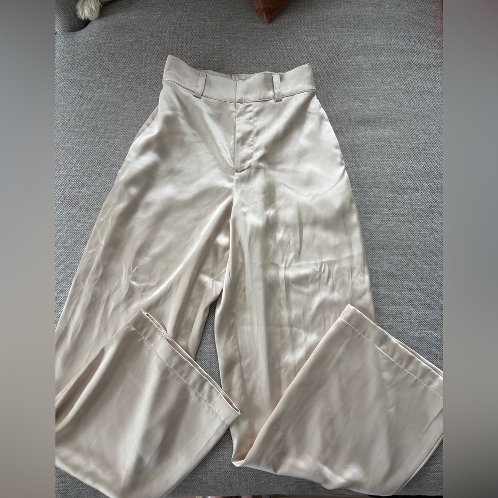 Satin Wide-Leg Trousers XS